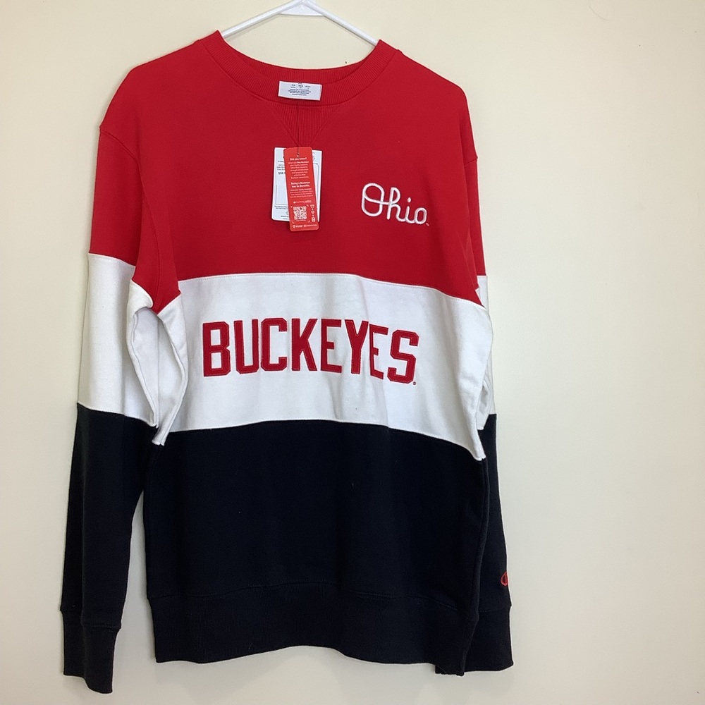 Champion Ohio State Buckeyes Crew Sweatshirt M Spell-out